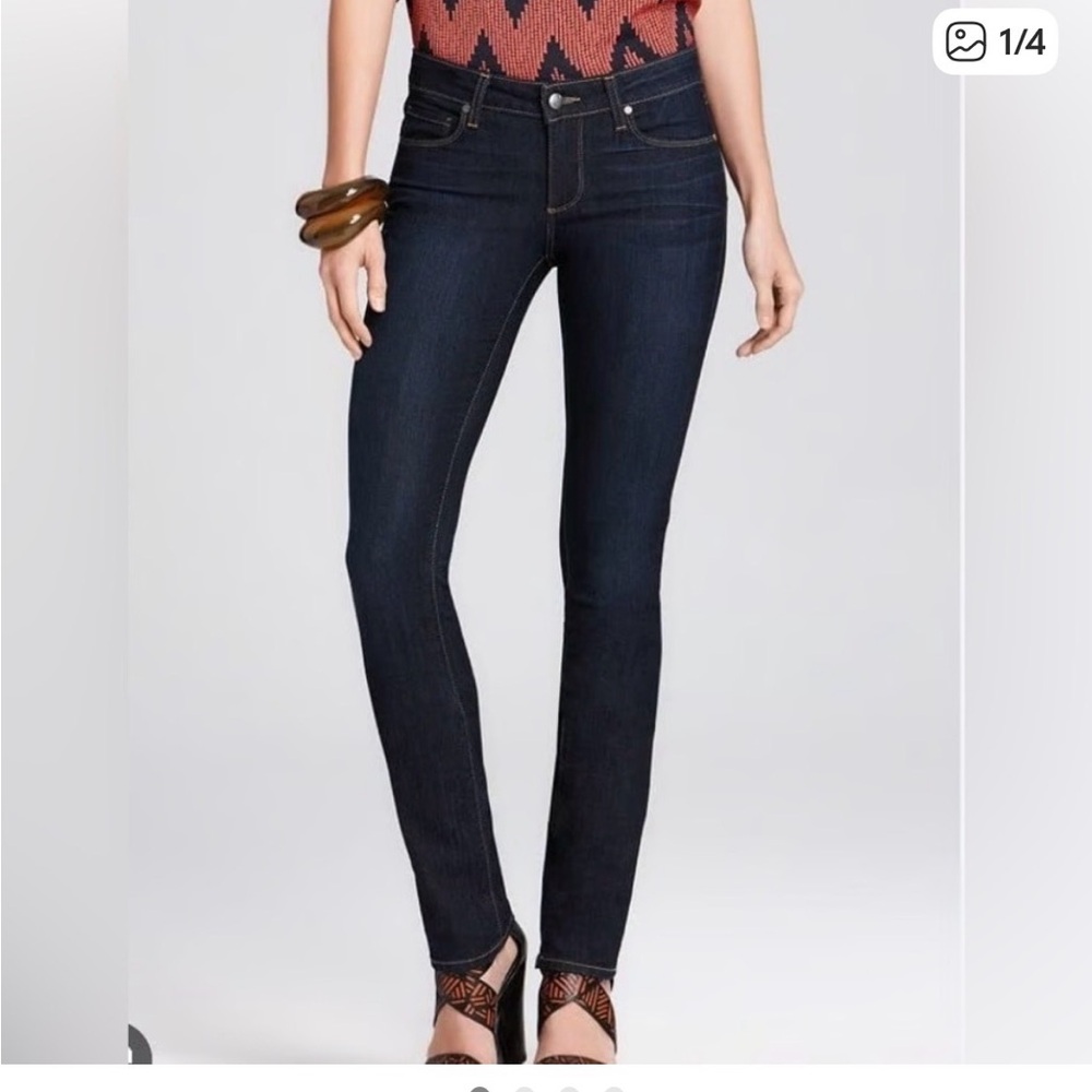 Paige Jeans Skyline Straight Dark Wash‎ Womens Size 27 Mid Rise Pants Dark Wash